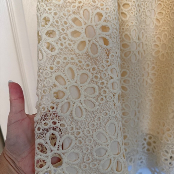 Lulus Kiros Cream Floral Eyelet Embroidered Maxi Skirt White - Size S - Picture 4 of 5